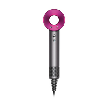 Refurbished Dyson Supersonic hair dryer in Iron/Fuchsia.