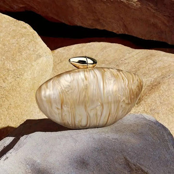 Beach Vacation Style Gold Clutch Bag