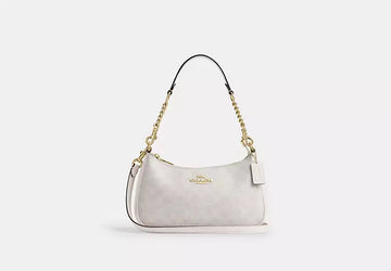 COACH Women's Teri Shoulder Bag Signature Canvas CV933 - Gold/White/Chalk