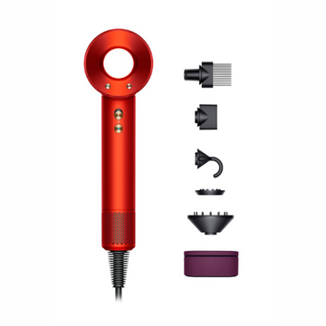 Dyson Supersonic hair dryer in Topaz orange and Byzantine purple