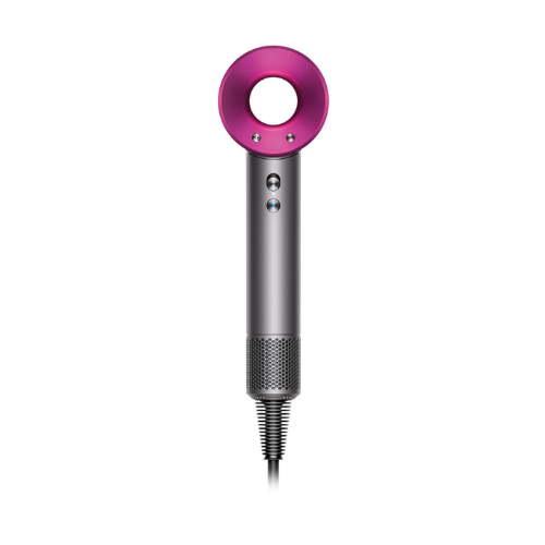 Refurbished Dyson Supersonic hair dryer in Iron/Fuchsia.