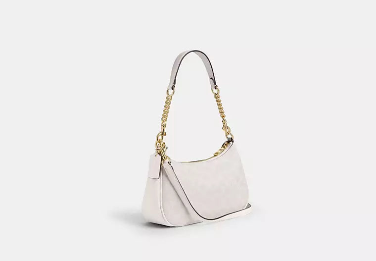 COACH Women's Teri Shoulder Bag Signature Canvas CV933 - Gold/White/Chalk